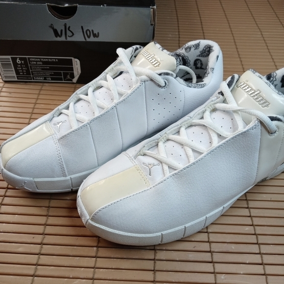 NIKE AIR JORDAN Team Elite II TE 2 White leather Basketball Shoes 310087-173 SIZ - Picture 1 of 12